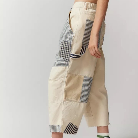 BDG by Urban Outfitters Meg Patchwork Cropped Carpenter Pant NWT - Picture 2 of 7